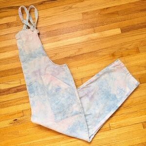 Vintage 90s Pastel Tie-Dye Denim Overalls –  Soft Girl 🌈🩵